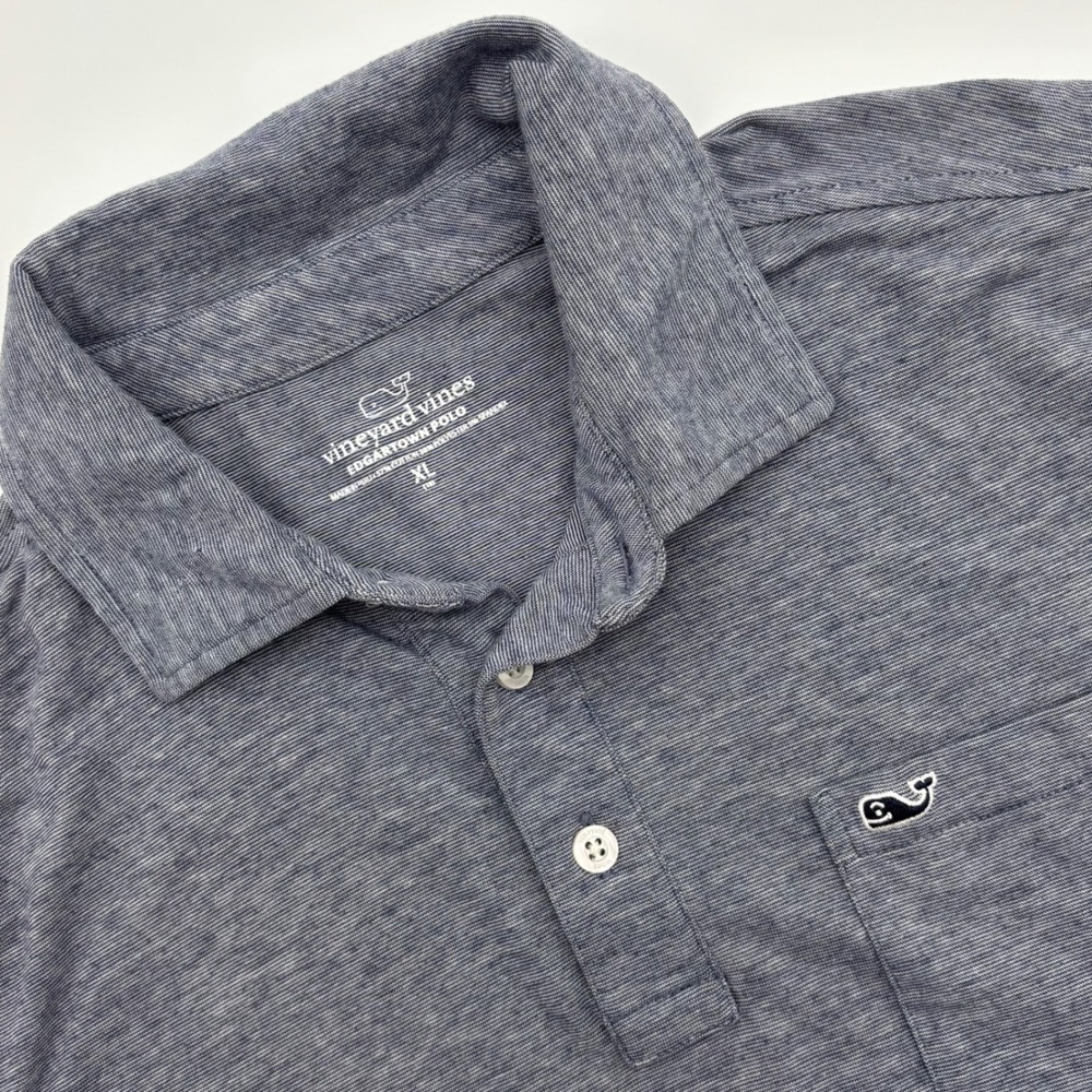 Vineyard‎ Vines Edgartown Polo Shirt Men's XL Heathered Grey Whale Short Sleeve